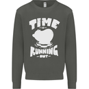 Climate Change Time Running Out Kids Sweatshirt Jumper Storm Grey