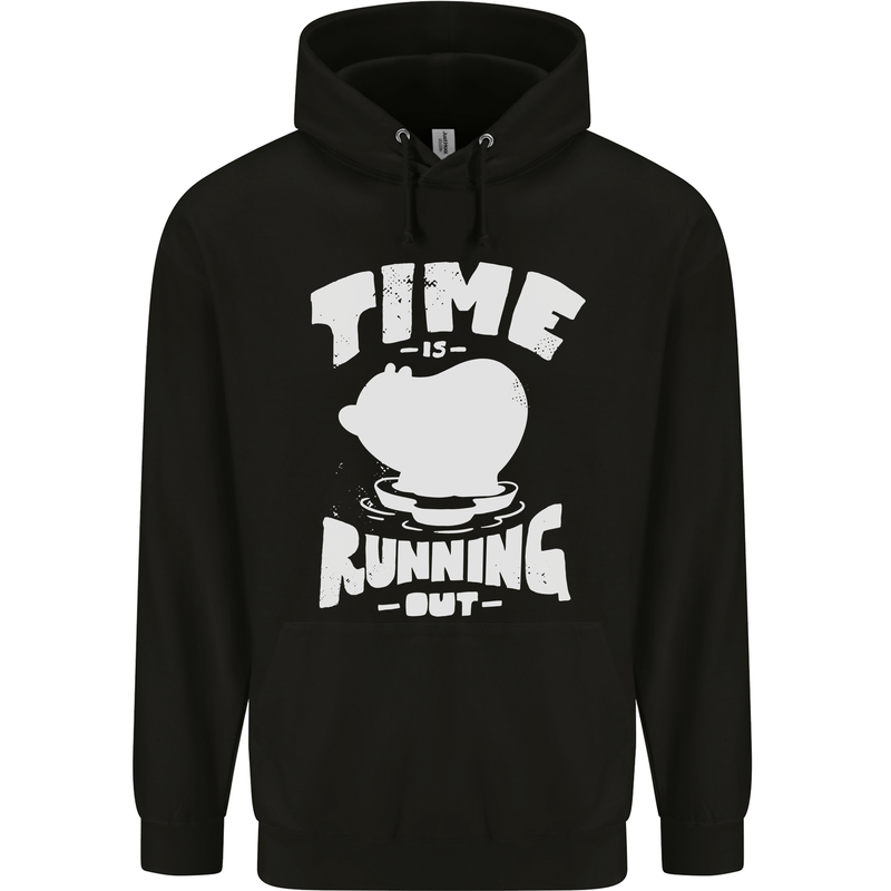 Climate Change Time Running Out Mens 80% Cotton Hoodie Black
