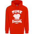 Climate Change Time Running Out Mens 80% Cotton Hoodie Bright Red