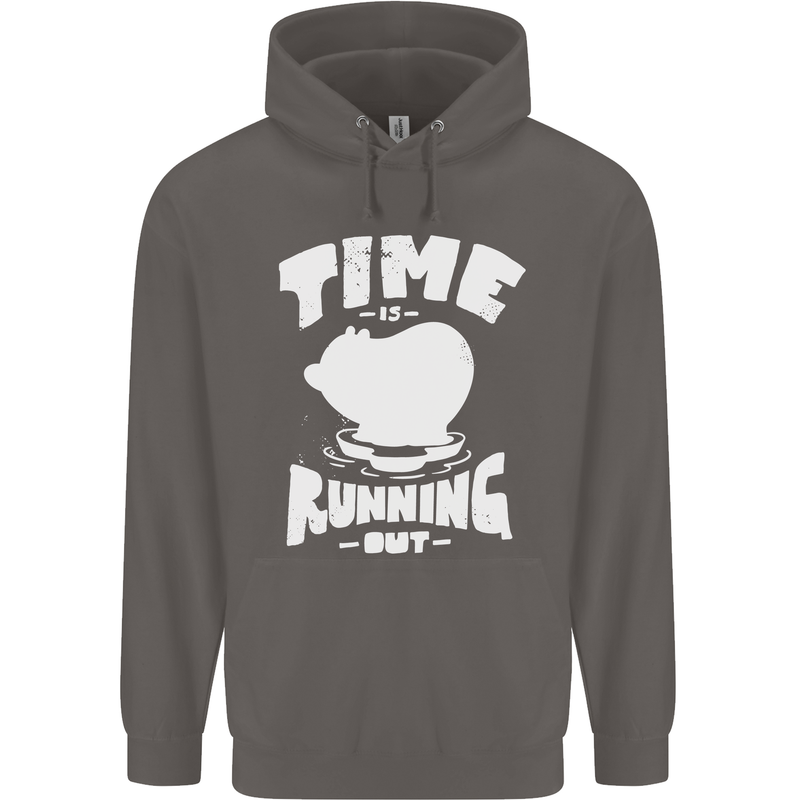 Climate Change Time Running Out Mens 80% Cotton Hoodie Charcoal