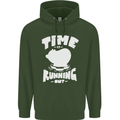 Climate Change Time Running Out Mens 80% Cotton Hoodie Forest Green