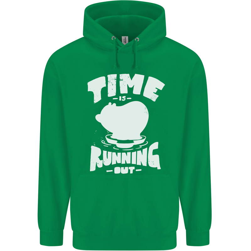 Climate Change Time Running Out Mens 80% Cotton Hoodie Irish Green