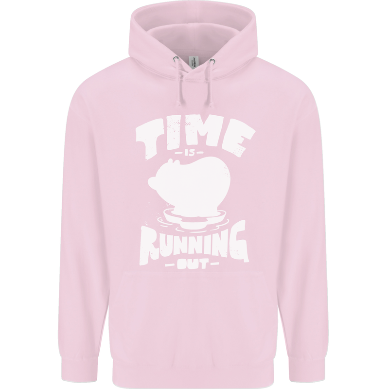 Climate Change Time Running Out Mens 80% Cotton Hoodie Light Pink