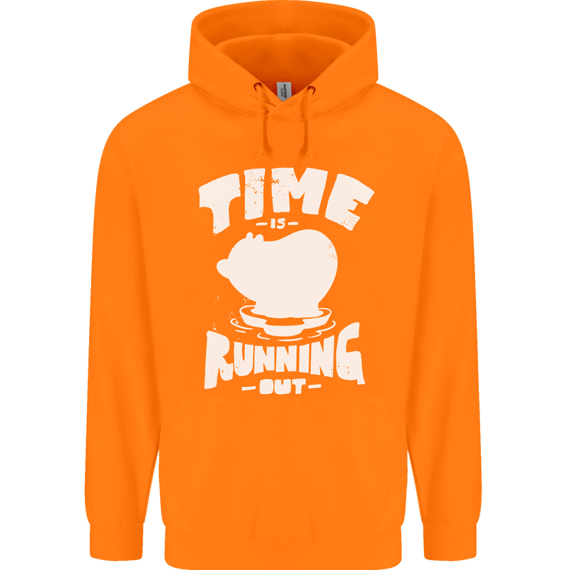 Climate Change Time Running Out Mens 80% Cotton Hoodie Orange