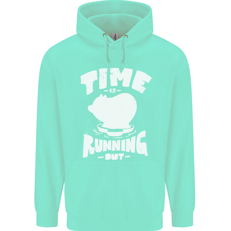 Climate Change Time Running Out Mens 80% Cotton Hoodie Peppermint