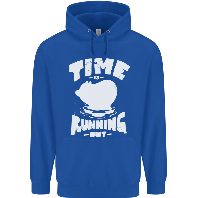 Climate Change Time Running Out Mens 80% Cotton Hoodie Royal Blue
