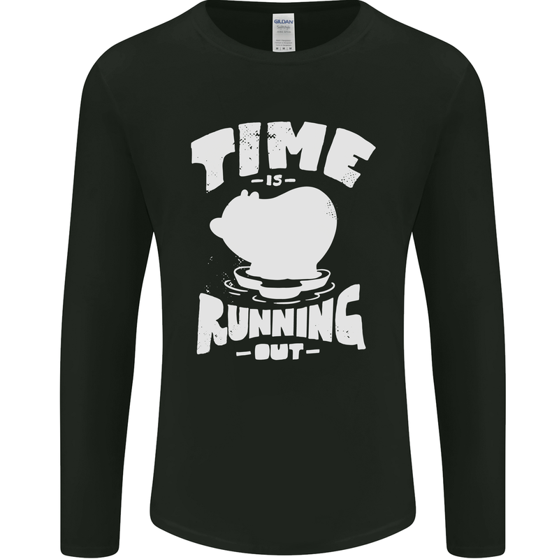 Climate Change Time Running Out Mens Long Sleeve T-Shirt Black