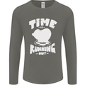 Climate Change Time Running Out Mens Long Sleeve T-Shirt Charcoal