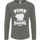 Climate Change Time Running Out Mens Long Sleeve T-Shirt Charcoal