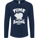 Climate Change Time Running Out Mens Long Sleeve T-Shirt Navy Blue