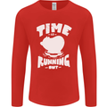 Climate Change Time Running Out Mens Long Sleeve T-Shirt Red