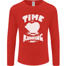 Climate Change Time Running Out Mens Long Sleeve T-Shirt Red