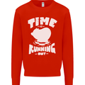 Climate Change Time Running Out Mens Sweatshirt Jumper Bright Red