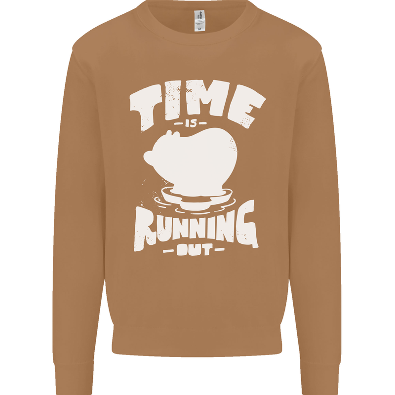 Climate Change Time Running Out Mens Sweatshirt Jumper Caramel Latte