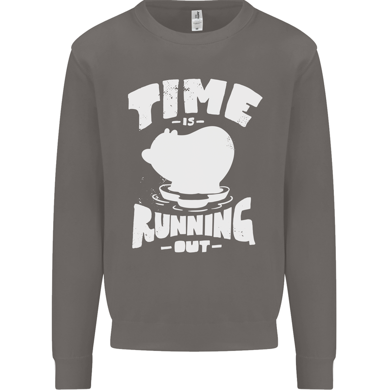 Climate Change Time Running Out Mens Sweatshirt Jumper Charcoal
