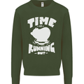 Climate Change Time Running Out Mens Sweatshirt Jumper Forest Green