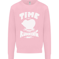 Climate Change Time Running Out Mens Sweatshirt Jumper Light Pink