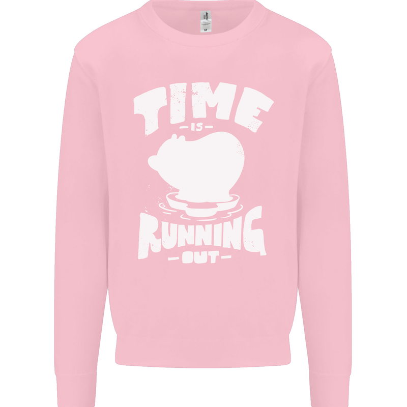 Climate Change Time Running Out Mens Sweatshirt Jumper Light Pink