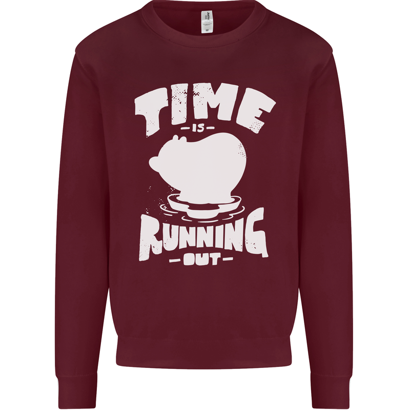 Climate Change Time Running Out Mens Sweatshirt Jumper Maroon