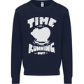 Climate Change Time Running Out Mens Sweatshirt Jumper Navy Blue