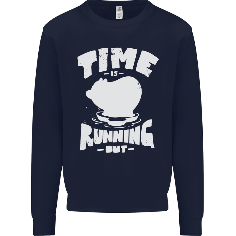 Climate Change Time Running Out Mens Sweatshirt Jumper Navy Blue