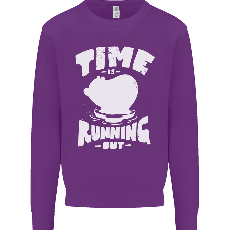 Climate Change Time Running Out Mens Sweatshirt Jumper Purple