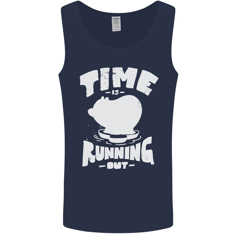 Climate Change Time Running Out Mens Vest Tank Top Navy Blue