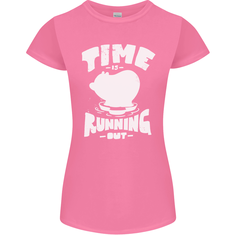 Climate Change Time Running Out Womens Petite Cut T-Shirt Azalea