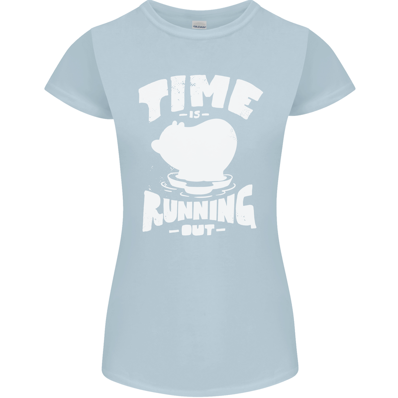 Climate Change Time Running Out Womens Petite Cut T-Shirt Light Blue