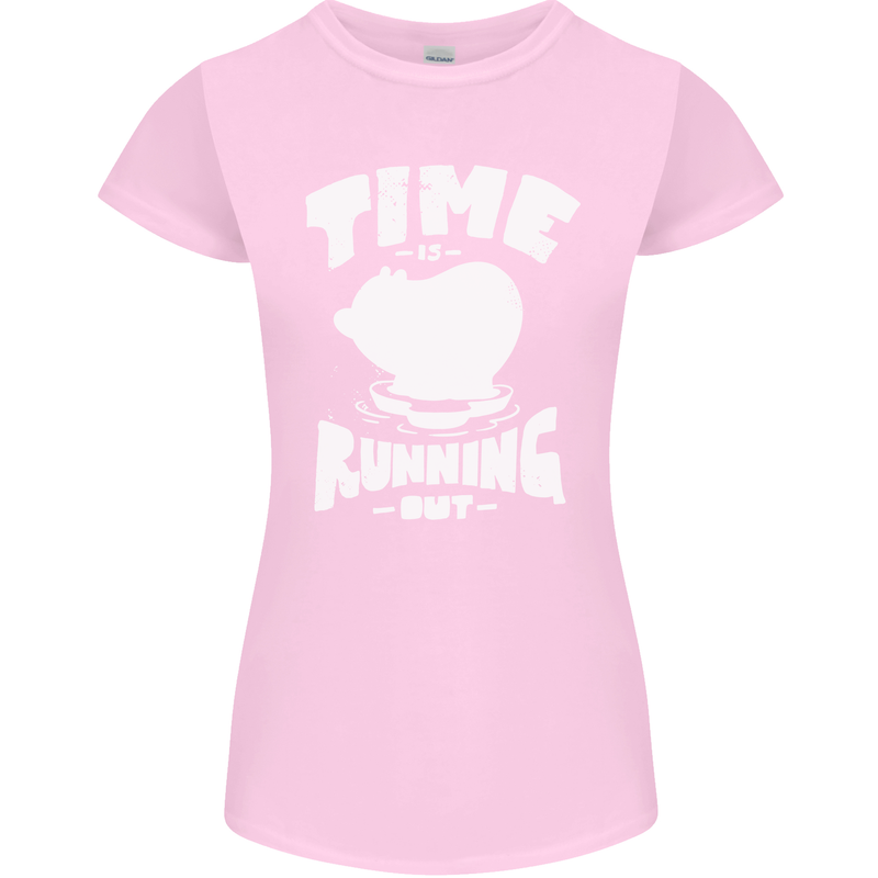 Climate Change Time Running Out Womens Petite Cut T-Shirt Light Pink