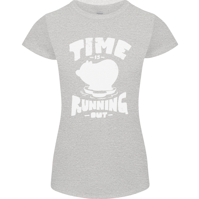 Climate Change Time Running Out Womens Petite Cut T-Shirt Sports Grey