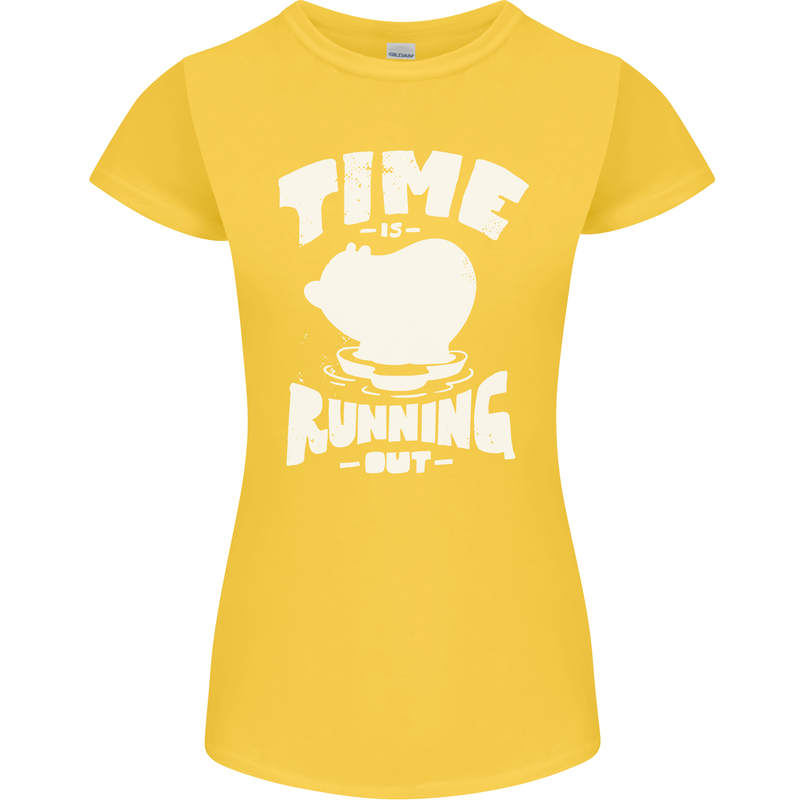 Climate Change Time Running Out Womens Petite Cut T-Shirt Yellow