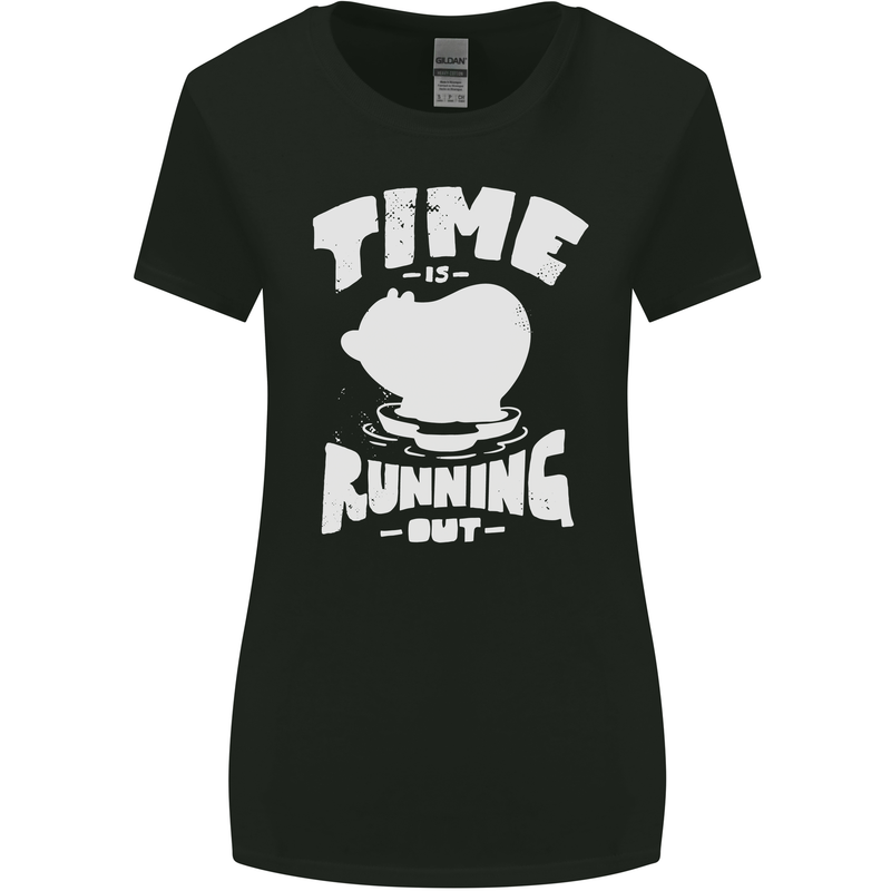 Climate Change Time Running Out Womens Wider Cut T-Shirt Black