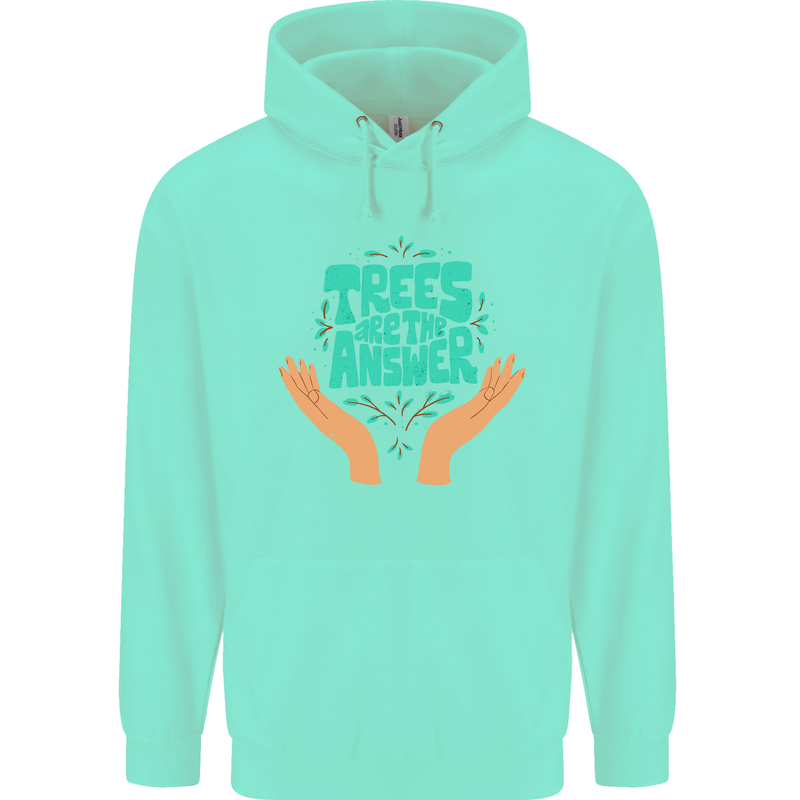 Climate Change Trees Are the Answer Childrens Kids Hoodie Peppermint