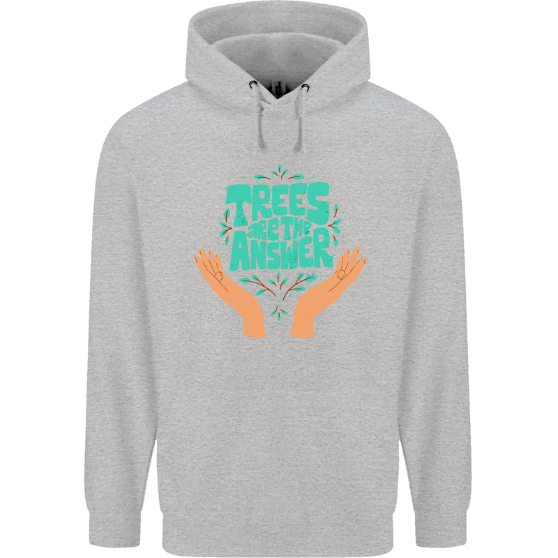 Climate Change Trees Are the Answer Childrens Kids Hoodie Sports Grey