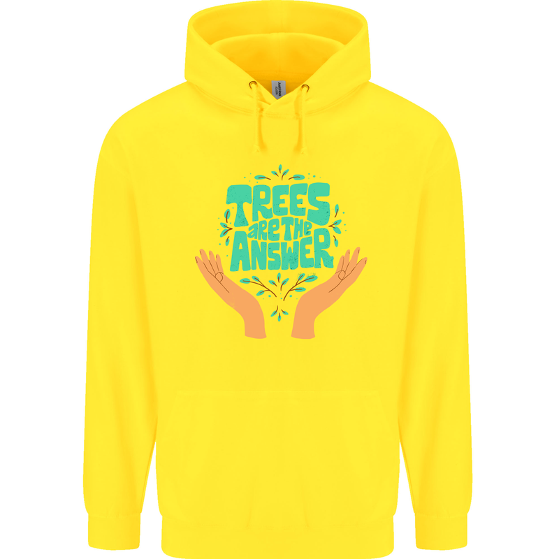 Climate Change Trees Are the Answer Childrens Kids Hoodie Yellow