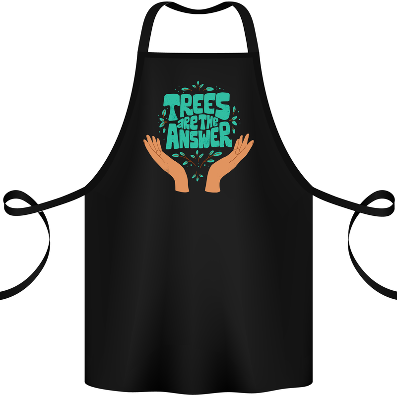 Climate Change Trees Are the Answer Cotton Apron 100% Organic Black