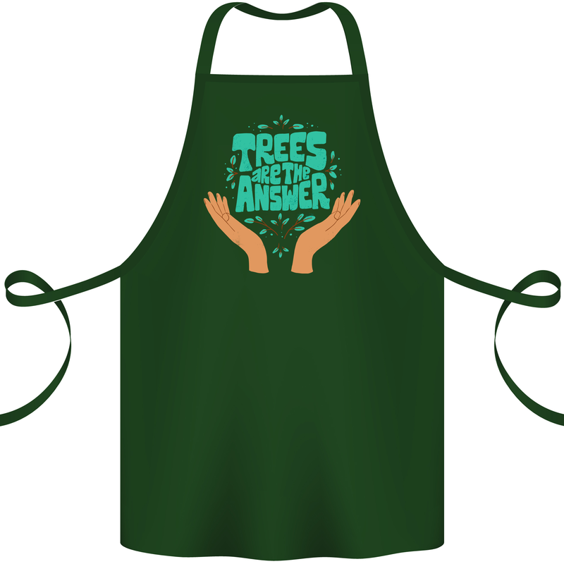 Climate Change Trees Are the Answer Cotton Apron 100% Organic Forest Green
