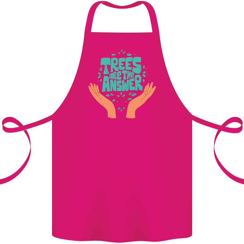 Climate Change Trees Are the Answer Cotton Apron 100% Organic Pink