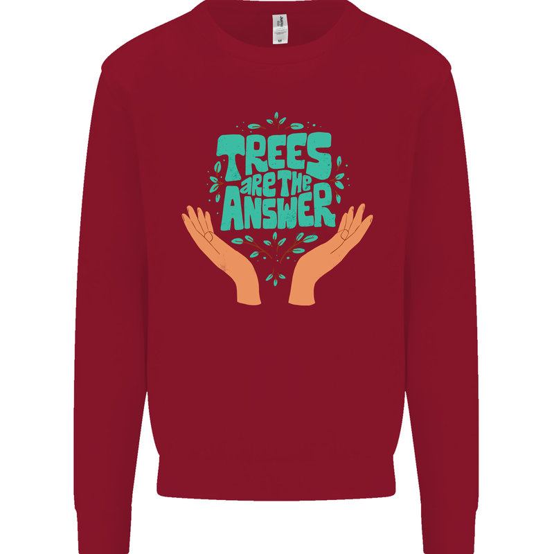 Climate Change Trees Are the Answer Kids Sweatshirt Jumper Red