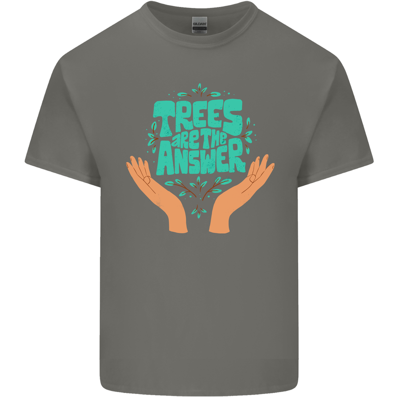 Climate Change Trees Are the Answer Kids T-Shirt Childrens Charcoal