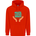 Climate Change Trees Are the Answer Mens 80% Cotton Hoodie Bright Red