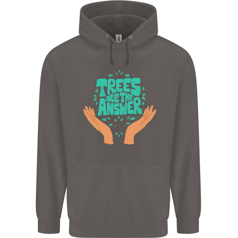 Climate Change Trees Are the Answer Mens 80% Cotton Hoodie Charcoal