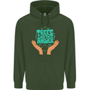 Climate Change Trees Are the Answer Mens 80% Cotton Hoodie Forest Green