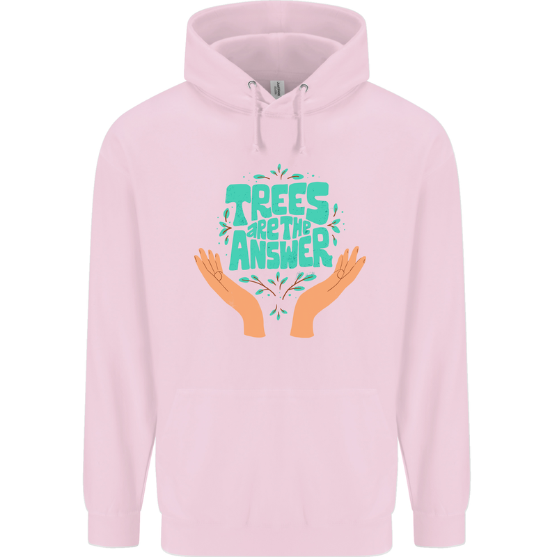 Climate Change Trees Are the Answer Mens 80% Cotton Hoodie Light Pink