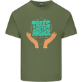 Climate Change Trees Are the Answer Mens Cotton T-Shirt Tee Top Military Green