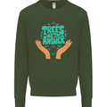Climate Change Trees Are the Answer Mens Sweatshirt Jumper Forest Green