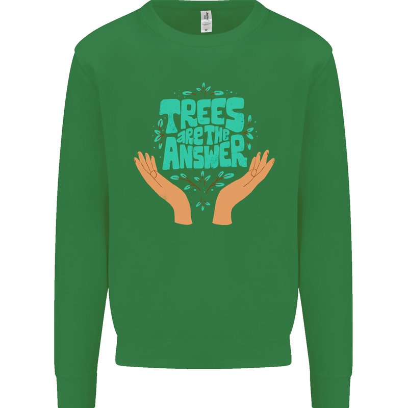 Climate Change Trees Are the Answer Mens Sweatshirt Jumper Irish Green