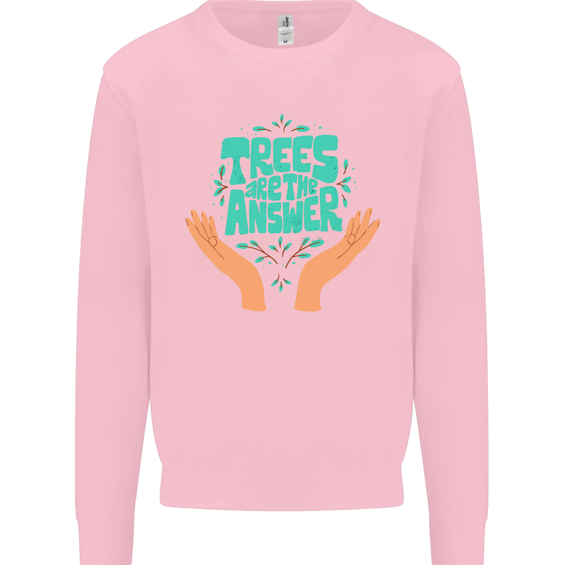 Climate Change Trees Are the Answer Mens Sweatshirt Jumper Light Pink