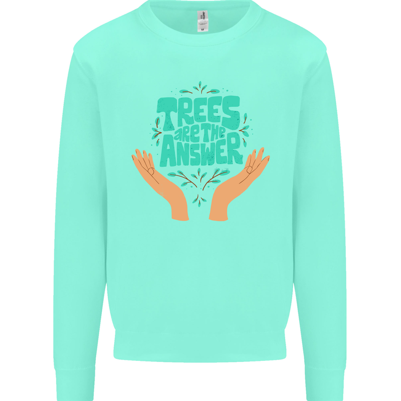 Climate Change Trees Are the Answer Mens Sweatshirt Jumper Peppermint